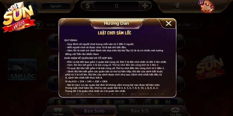 Quy tắc đánh bài mỗi lượt đánh sâm lốc Sunwin