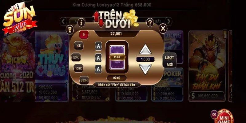 Quy tắc vận hành cơ bản của tựa game trên dưới Sunwin